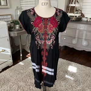 Beautiful Johnny Was embroidered floral dress, size L